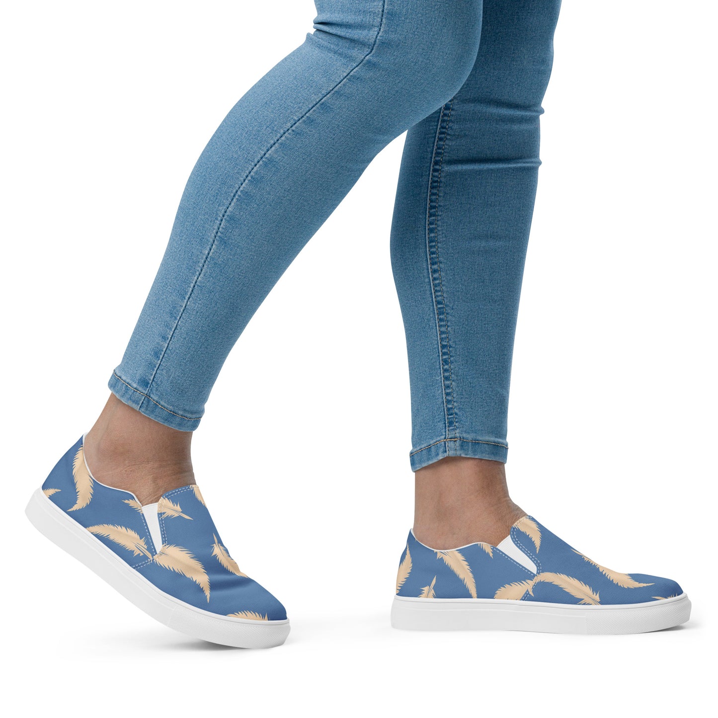 Eden Garden | Women’s Slip-on Canvas Shoes | Blue Feather