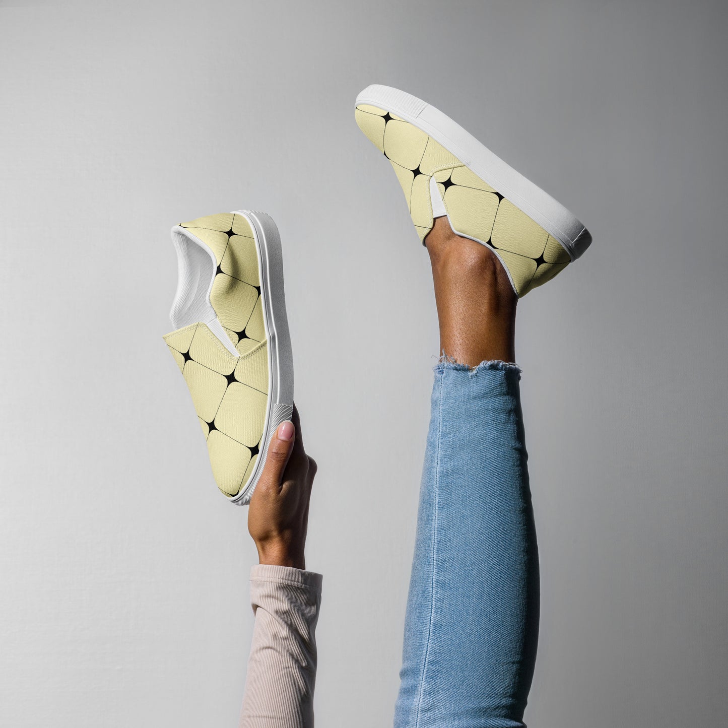 Silk Road | Women’s Slip-on Canvas Shoes | Yellow Diamond