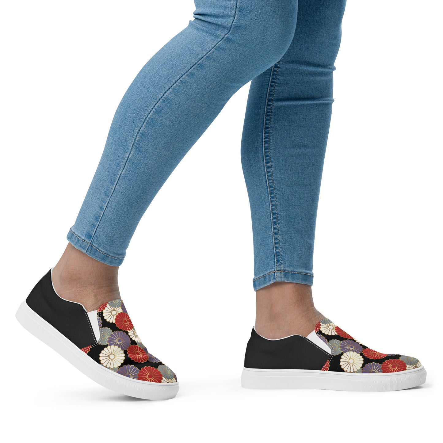 Silk Road | Women’s Slip-on Canvas Shoes | Chrysanthemum Halftone