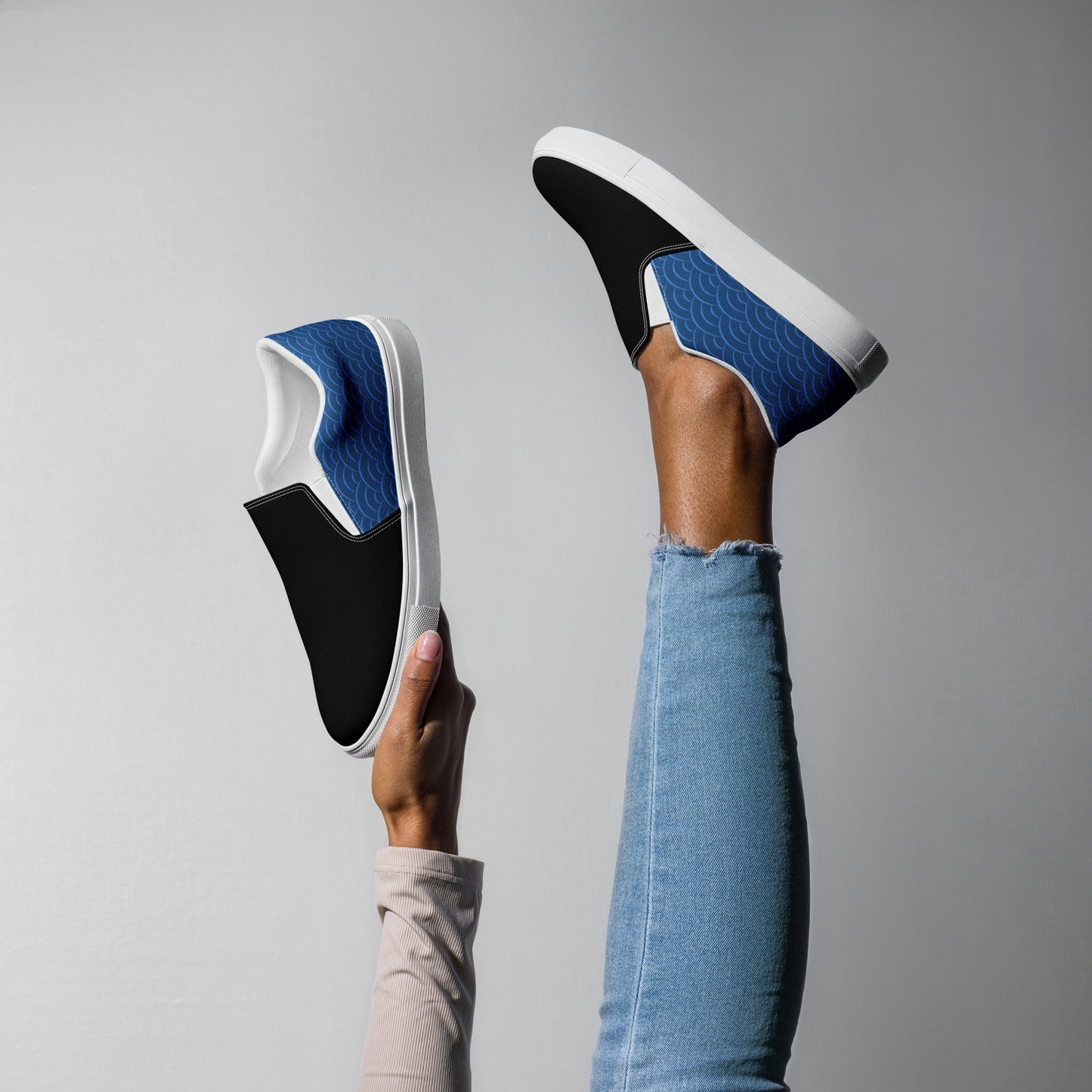 Silk Road | Women’s Slip-on Canvas Shoes | Blue Seas 2Tone