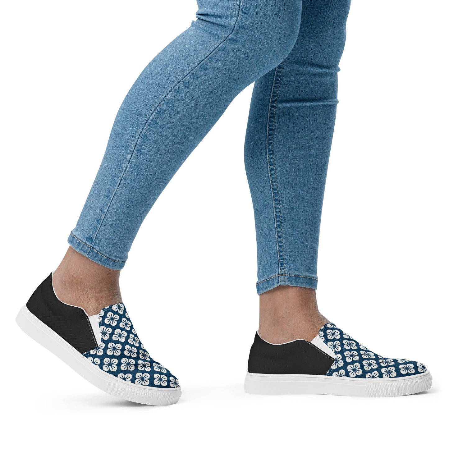 Silk Road | Women’s Slip-on Canvas Shoes | Blue Orchid Halftone