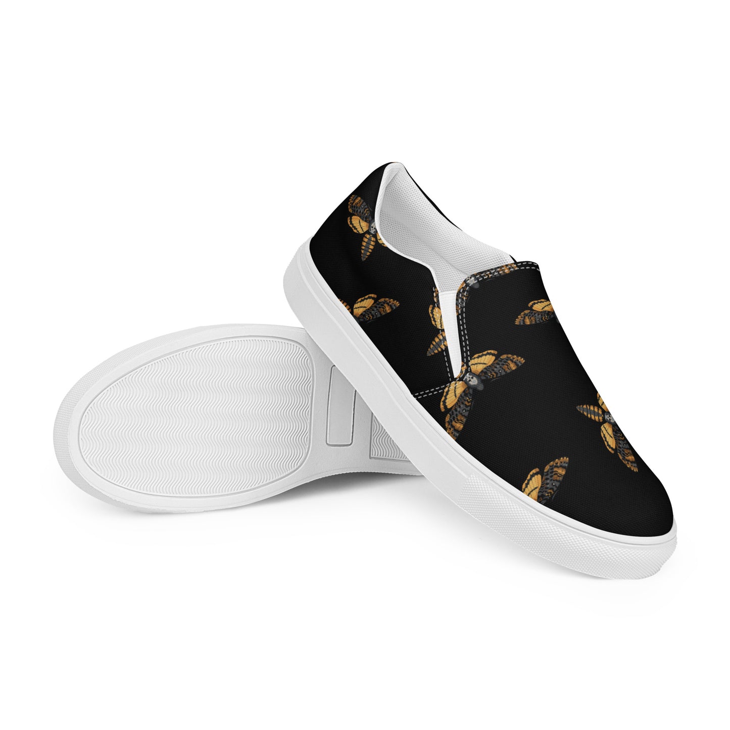 Eden Garden | Women’s Slip-on Canvas Shoes | Black Moth