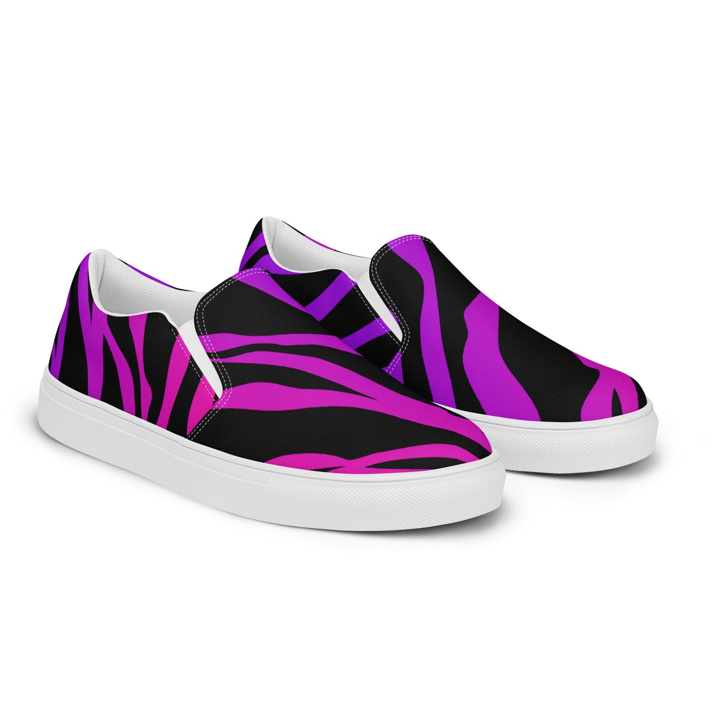 Eden Garden | Women’s Slip-on Canvas Shoes | Purple Zebra