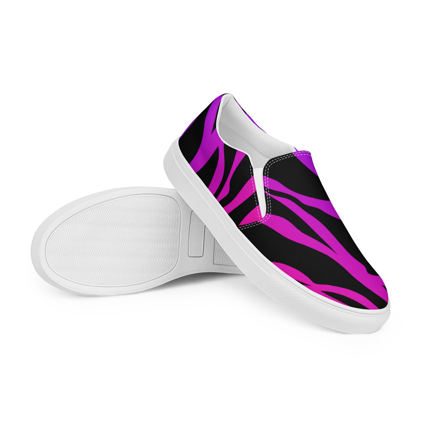 Eden Garden | Women’s Slip-on Canvas Shoes | Purple Zebra