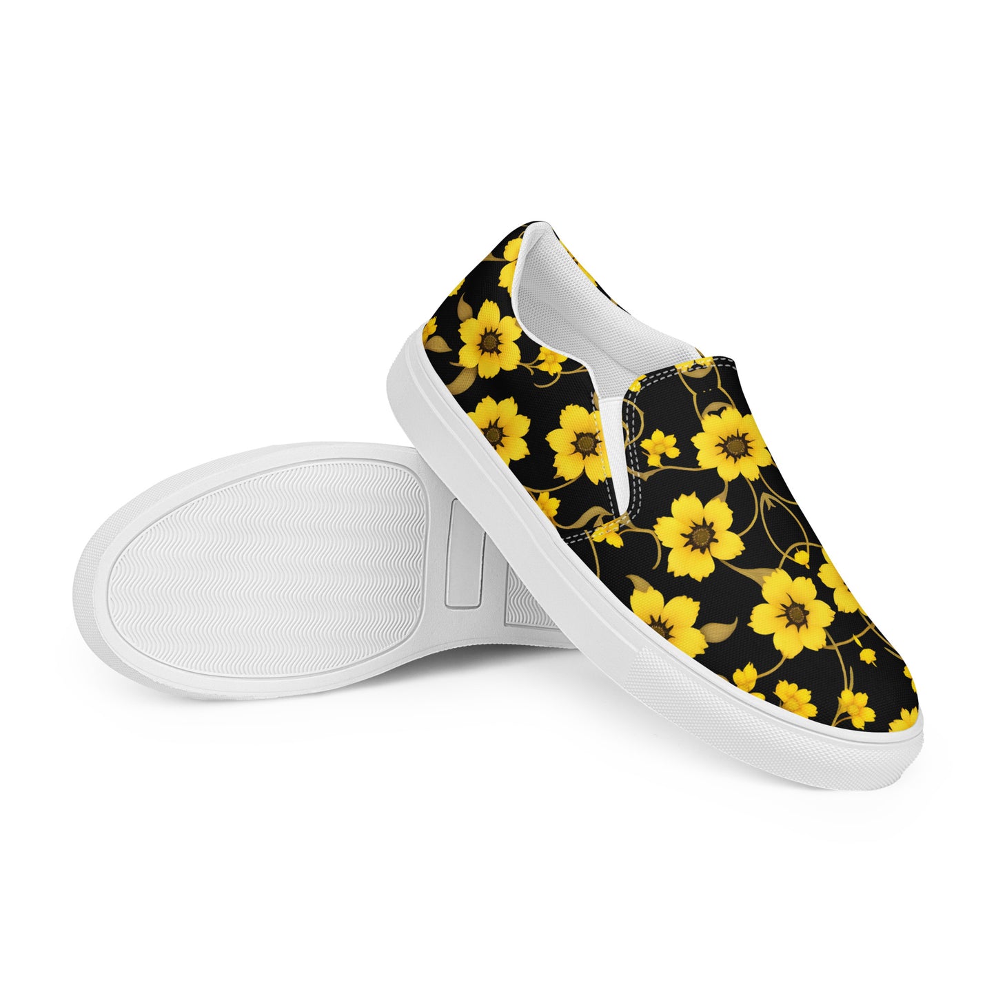 Eden Garden | Women’s Slip-on Canvas Shoes | Yellow Bloom