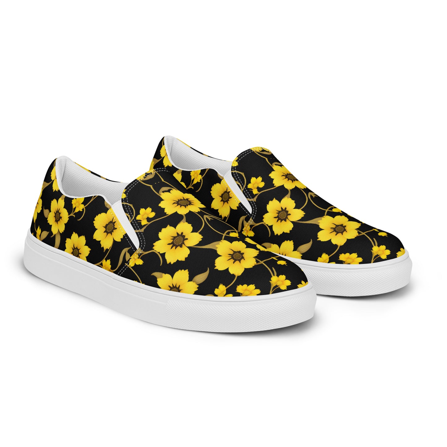 Eden Garden | Women’s Slip-on Canvas Shoes | Yellow Bloom