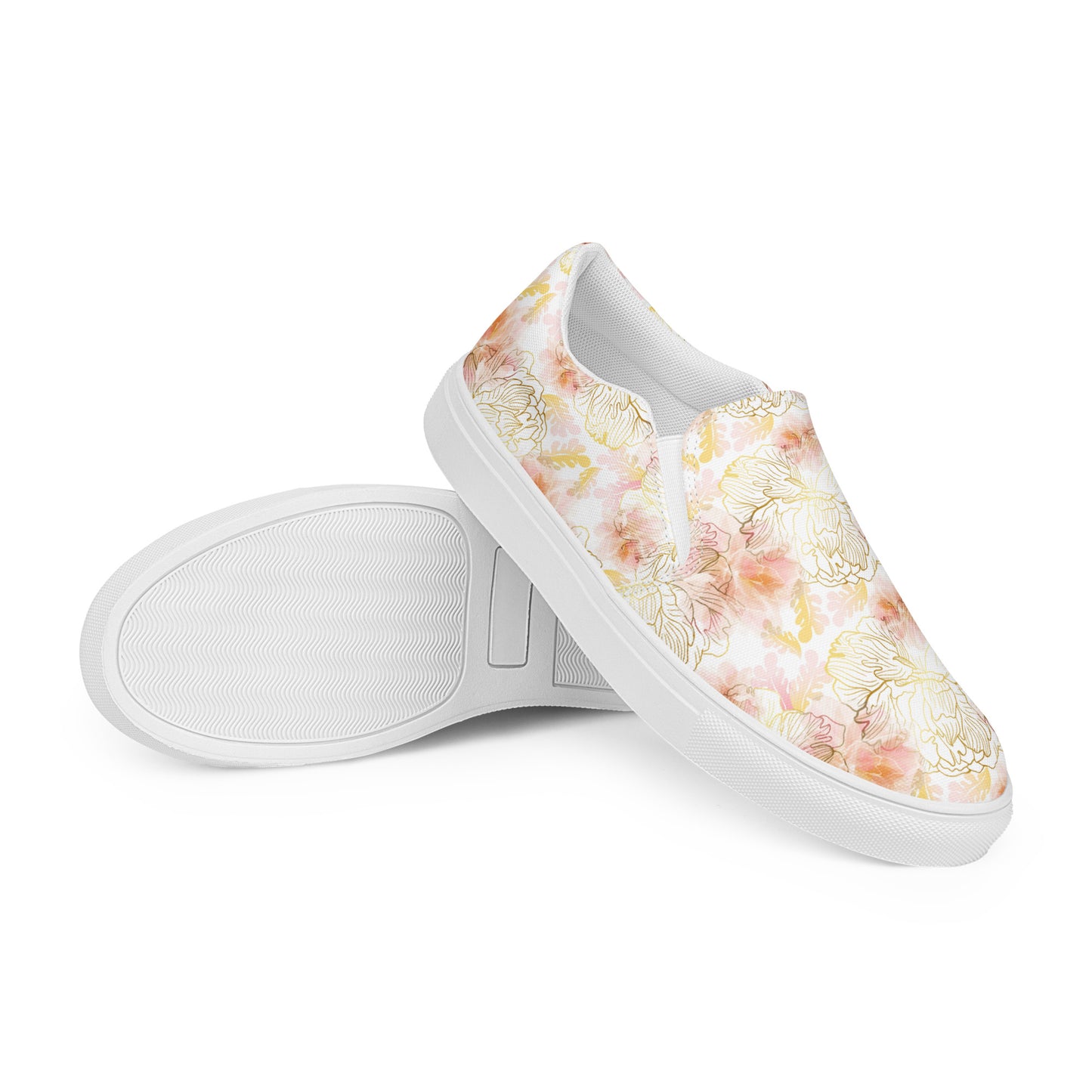 Eden Garden | Women’s Slip-on Canvas Shoes | Pink Peony