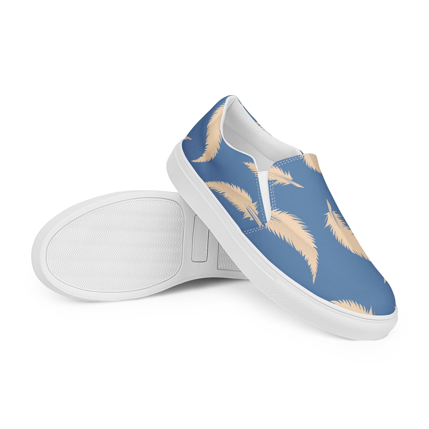 Eden Garden | Women’s Slip-on Canvas Shoes | Blue Feather