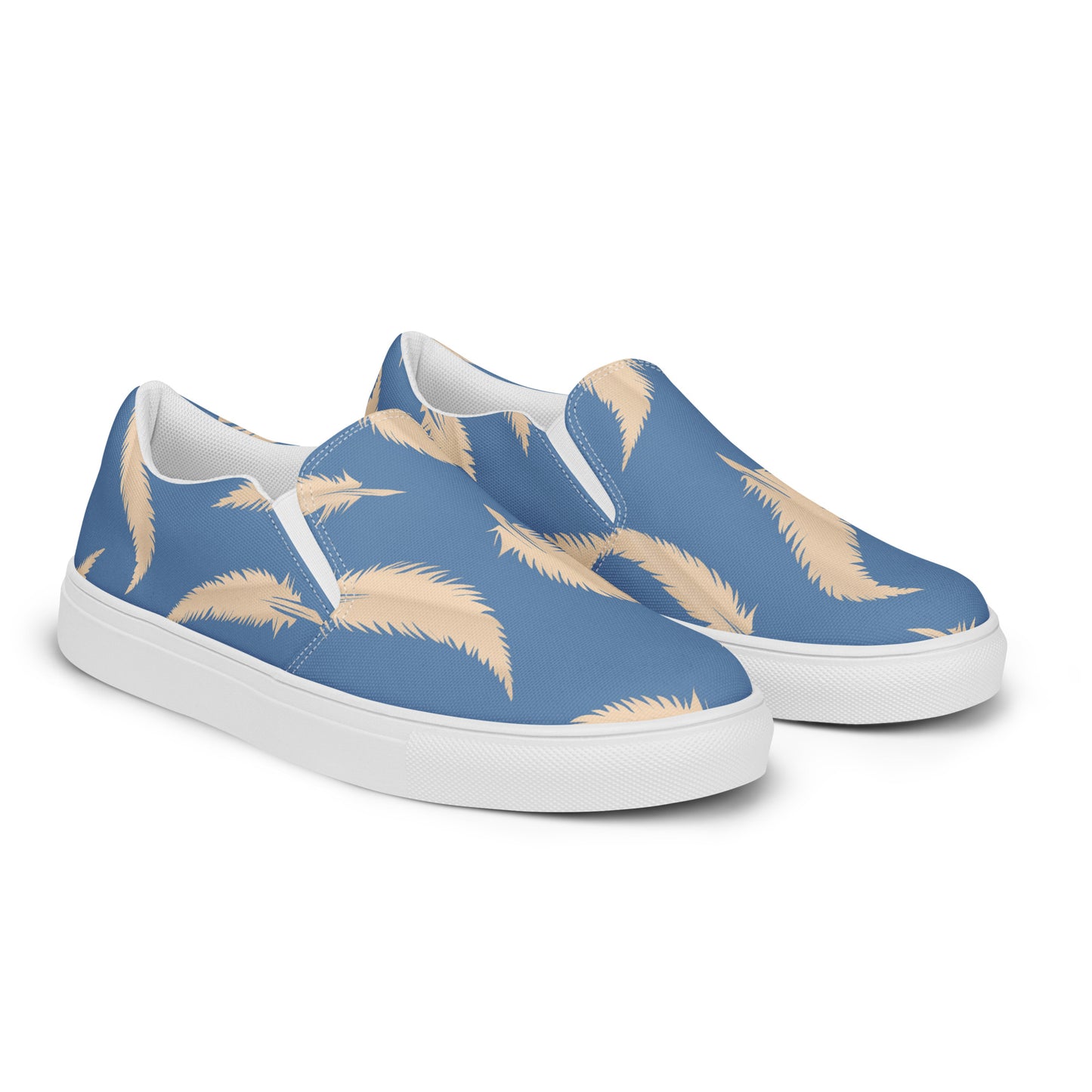 Eden Garden | Women’s Slip-on Canvas Shoes | Blue Feather