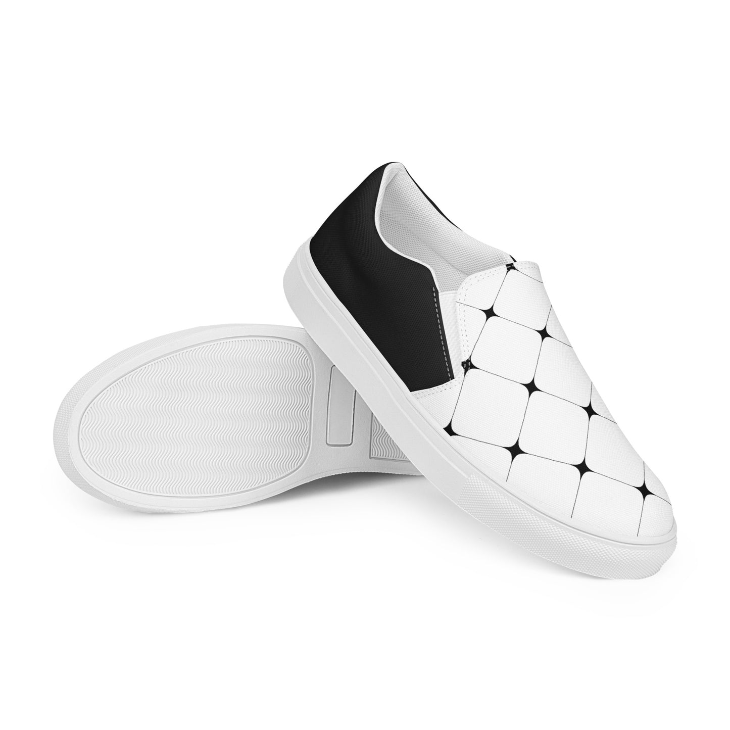 Silk Road | Women’s Slip-on Canvas Shoes | White Diamond Halftone