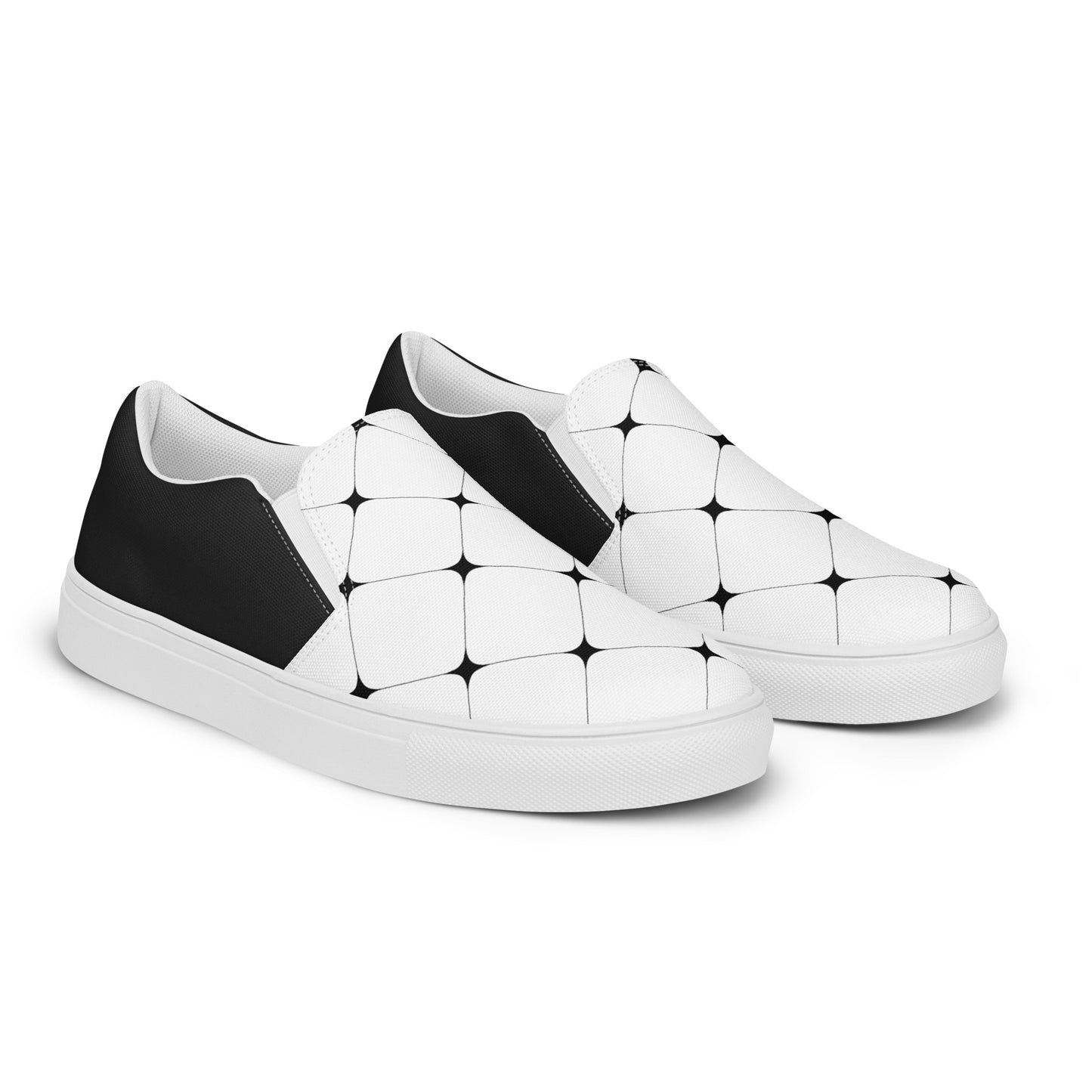 Silk Road | Women’s Slip-on Canvas Shoes | White Diamond Halftone