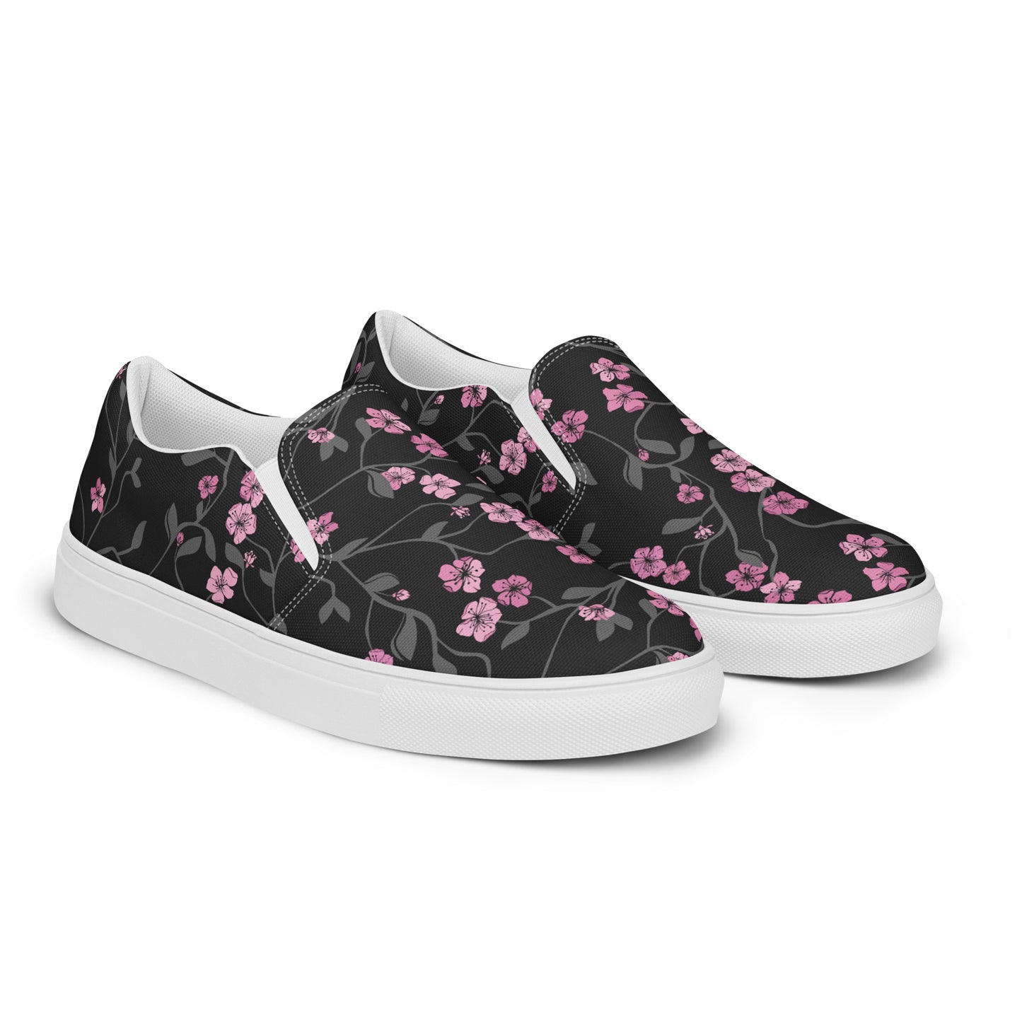 Eden Garden | Women’s Slip-on Canvas Shoes | Black Cherry