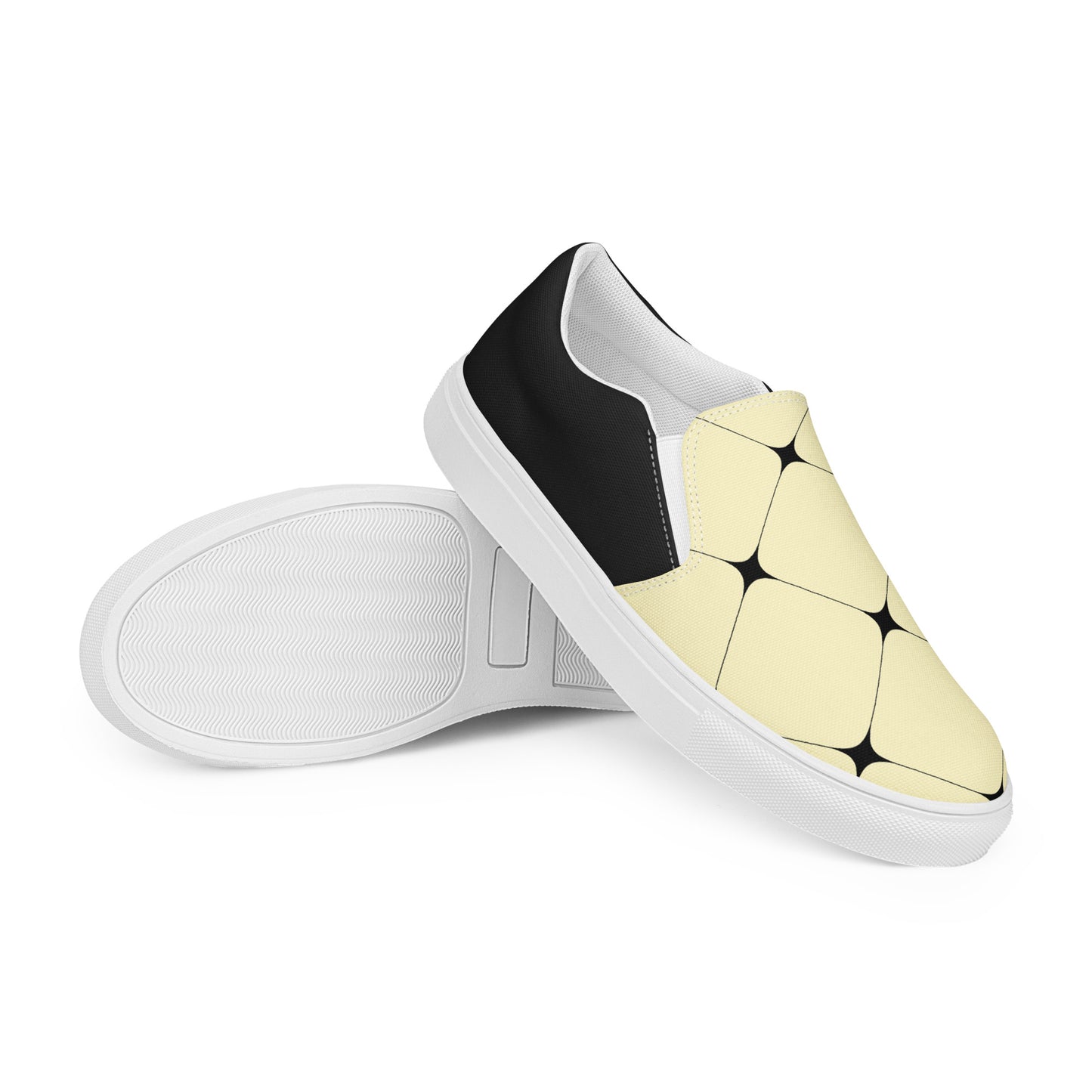 Silk Road | Women’s Slip-on Canvas Shoes | Yellow Diamond Halftone