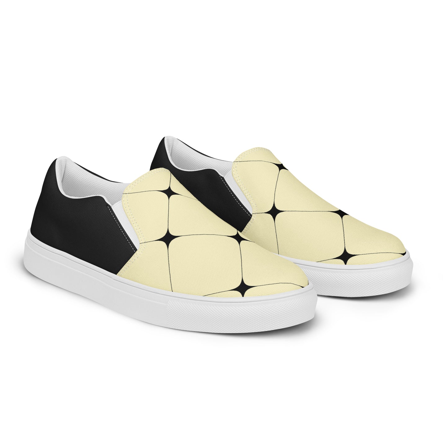 Silk Road | Women’s Slip-on Canvas Shoes | Yellow Diamond Halftone