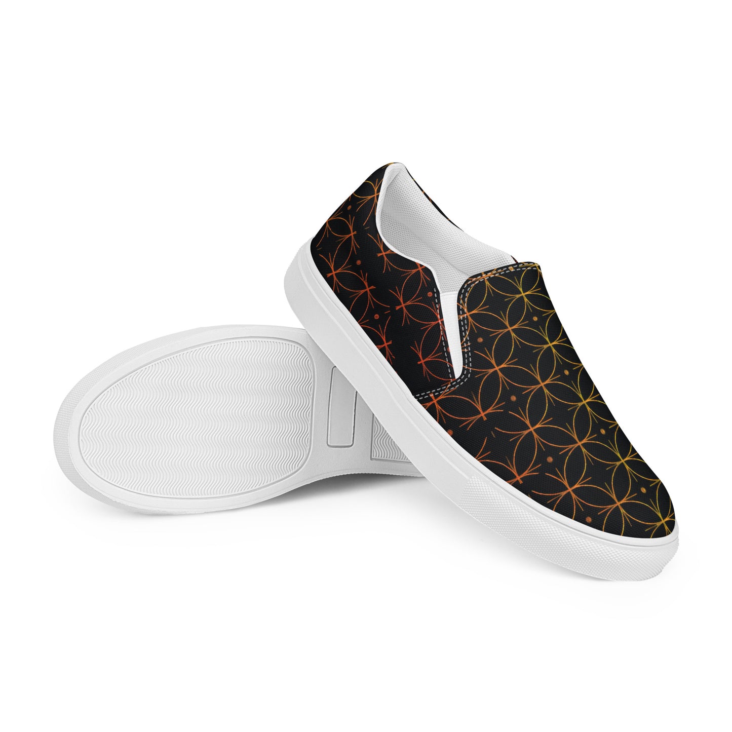 GeoMetro | Women’s Slip-on Canvas Shoes | Luna Black