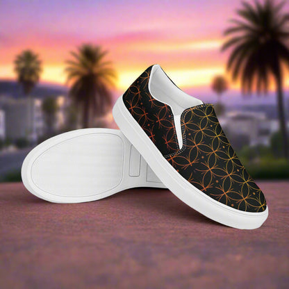 Women’s Custom Slip-on Canvas Shoes,  Streetwear Styled, Luna Black