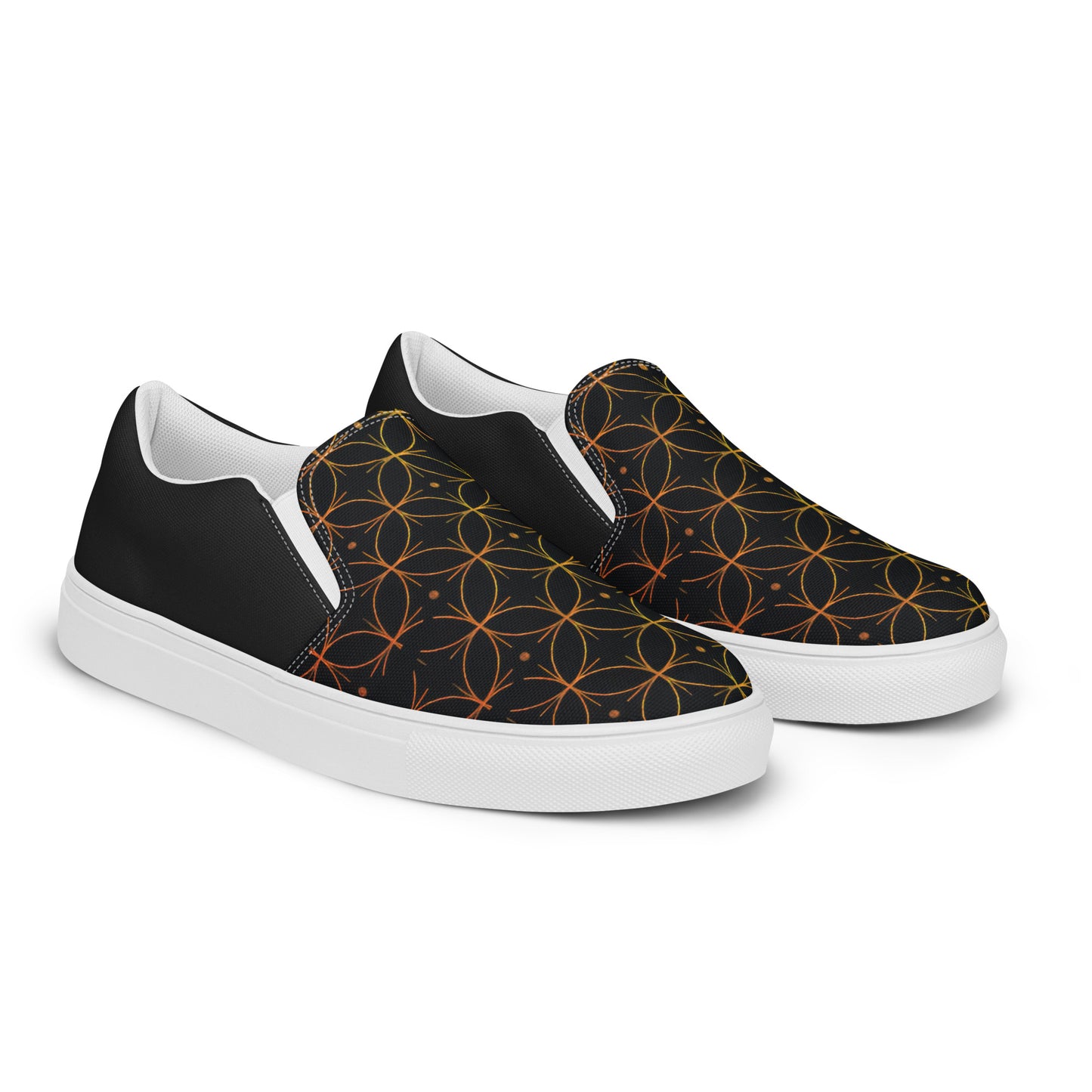 GeoMetro | Women’s Slip-on Canvas Shoes | Luna Black Halftone