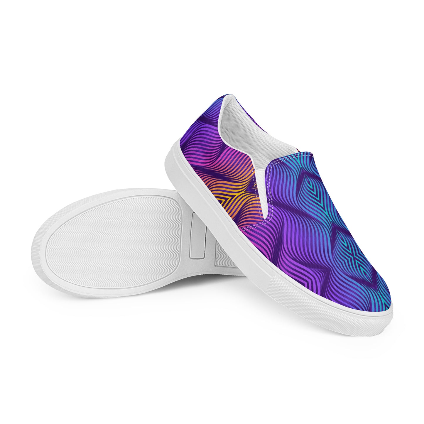 GeoMetro | Women’s Slip-on Canvas Shoes | Skater Blue