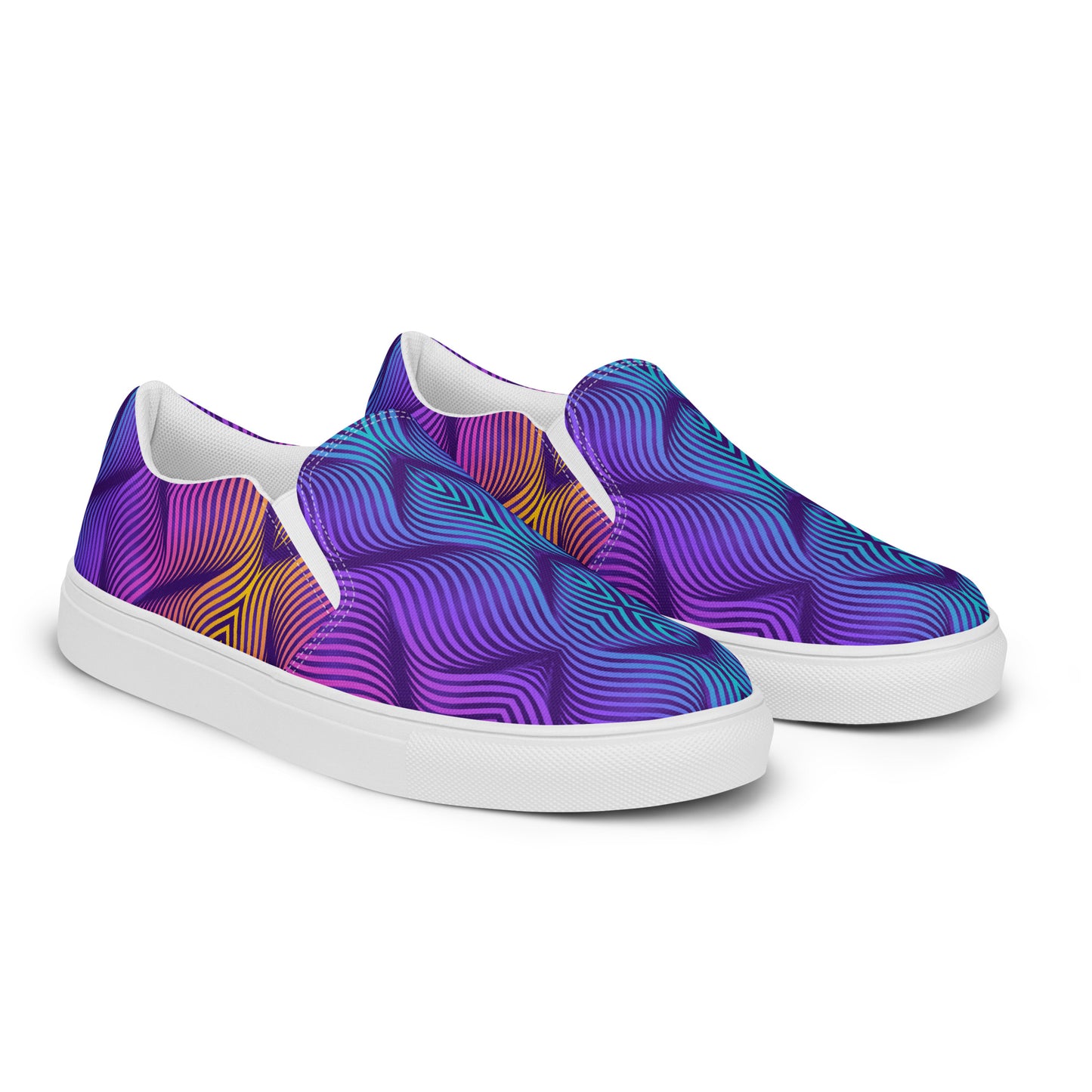 GeoMetro | Women’s Slip-on Canvas Shoes | Skater Blue