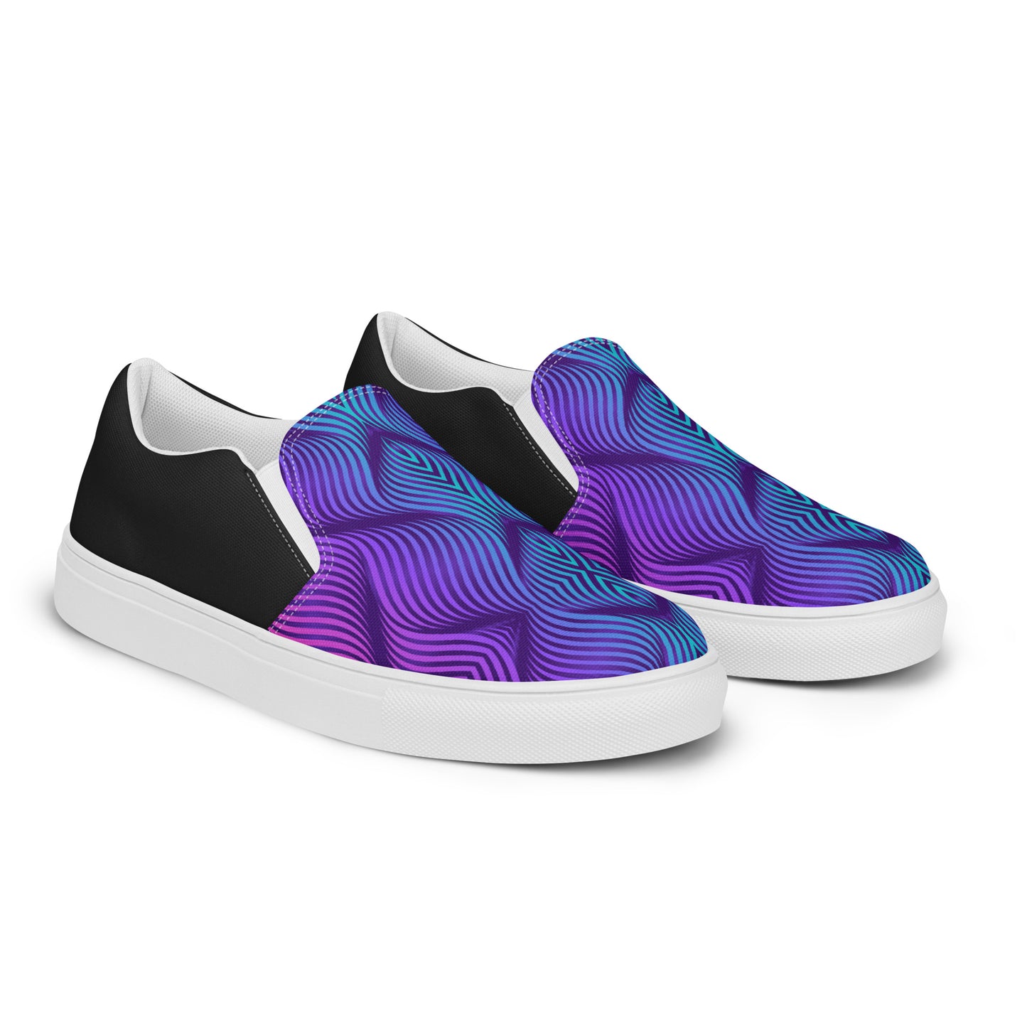 GeoMetro | Women’s Slip-on Canvas Shoes | Skater Blue Halftone