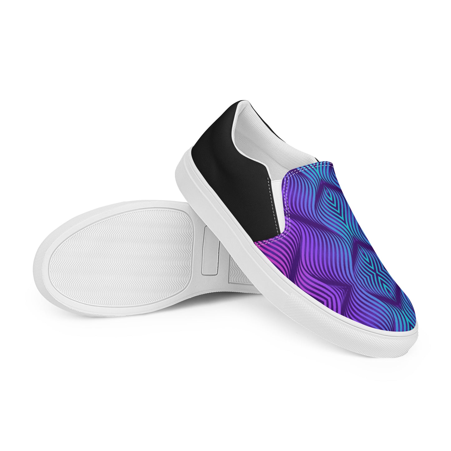 GeoMetro | Women’s Slip-on Canvas Shoes | Skater Blue Halftone