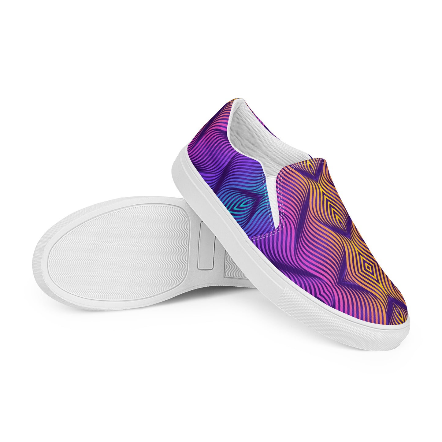 GeoMetro | Women’s Slip-on Canvas Shoes | Skater Orange