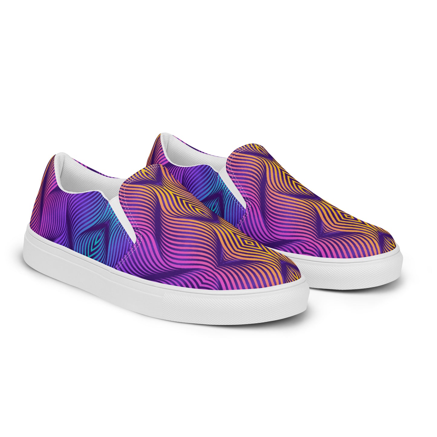 GeoMetro | Women’s Slip-on Canvas Shoes | Skater Orange