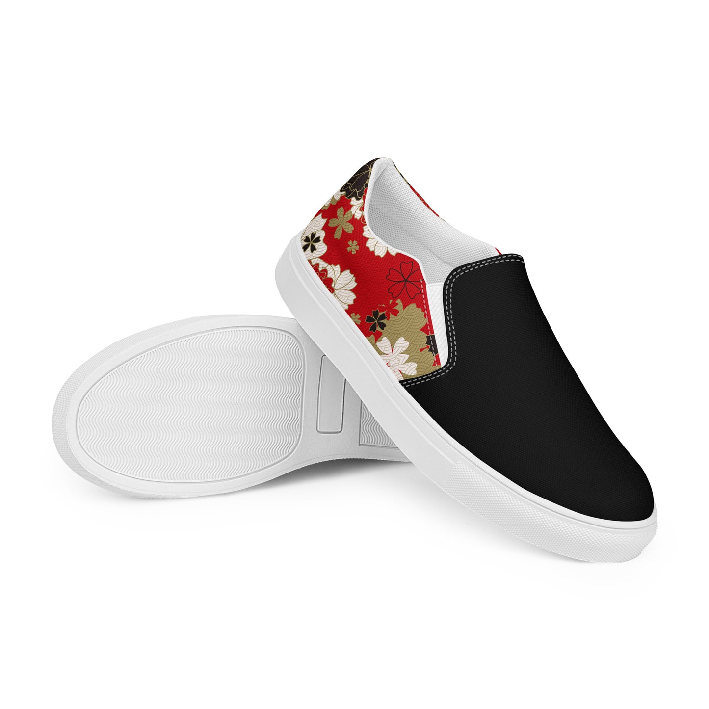 Silk Road | Women’s Slip-on Canvas Shoes | Black Lotus 2Tone