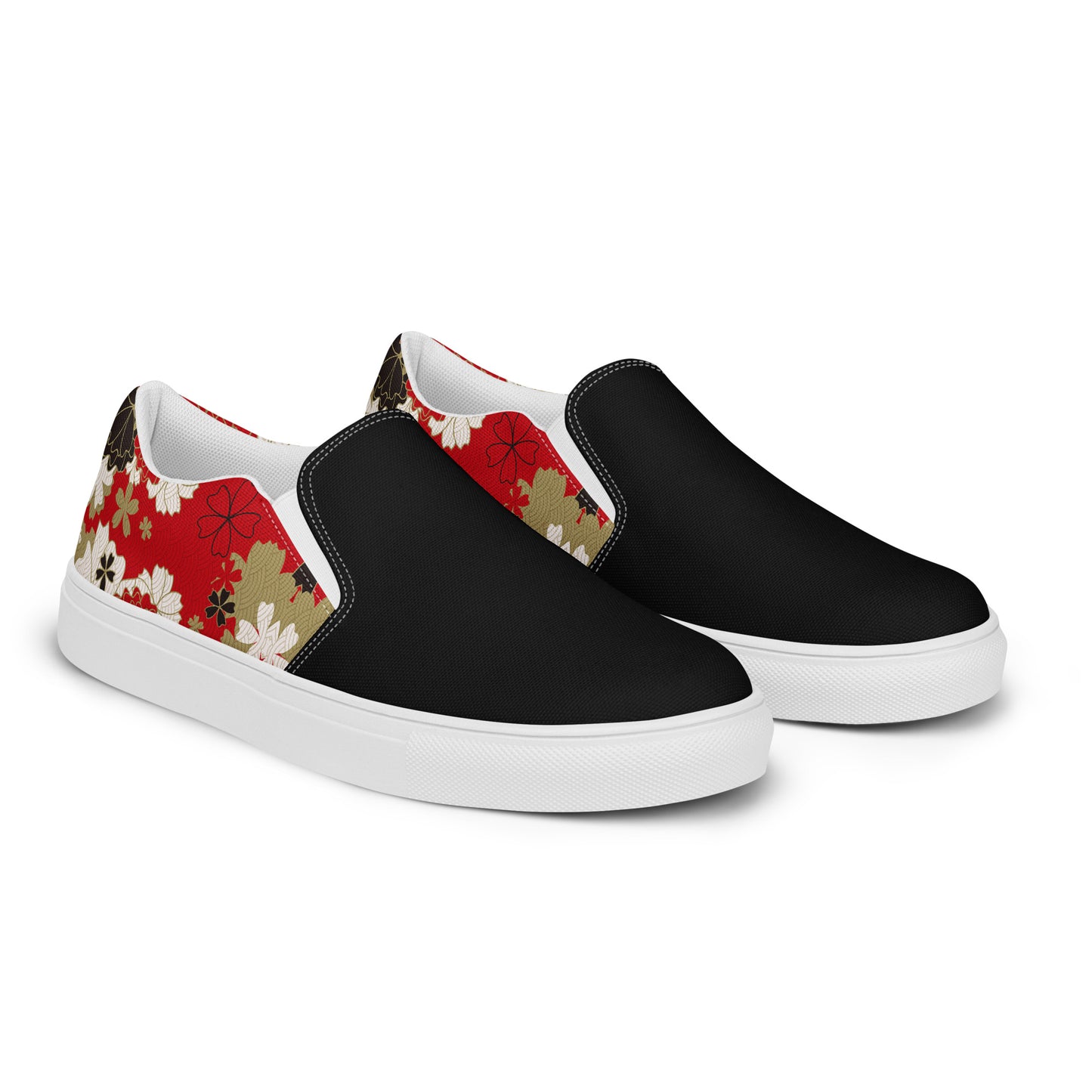 Silk Road | Women’s Slip-on Canvas Shoes | Black Lotus 2Tone