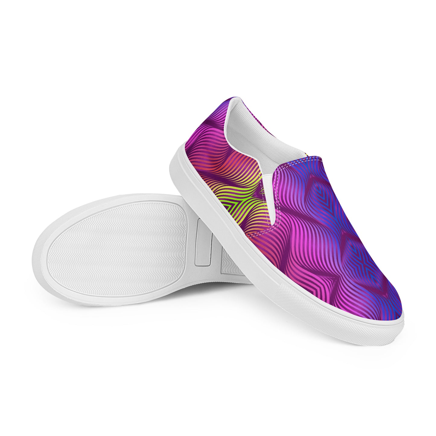 GeoMetro | Women’s Slip-on Canvas Shoes | Skater Purple