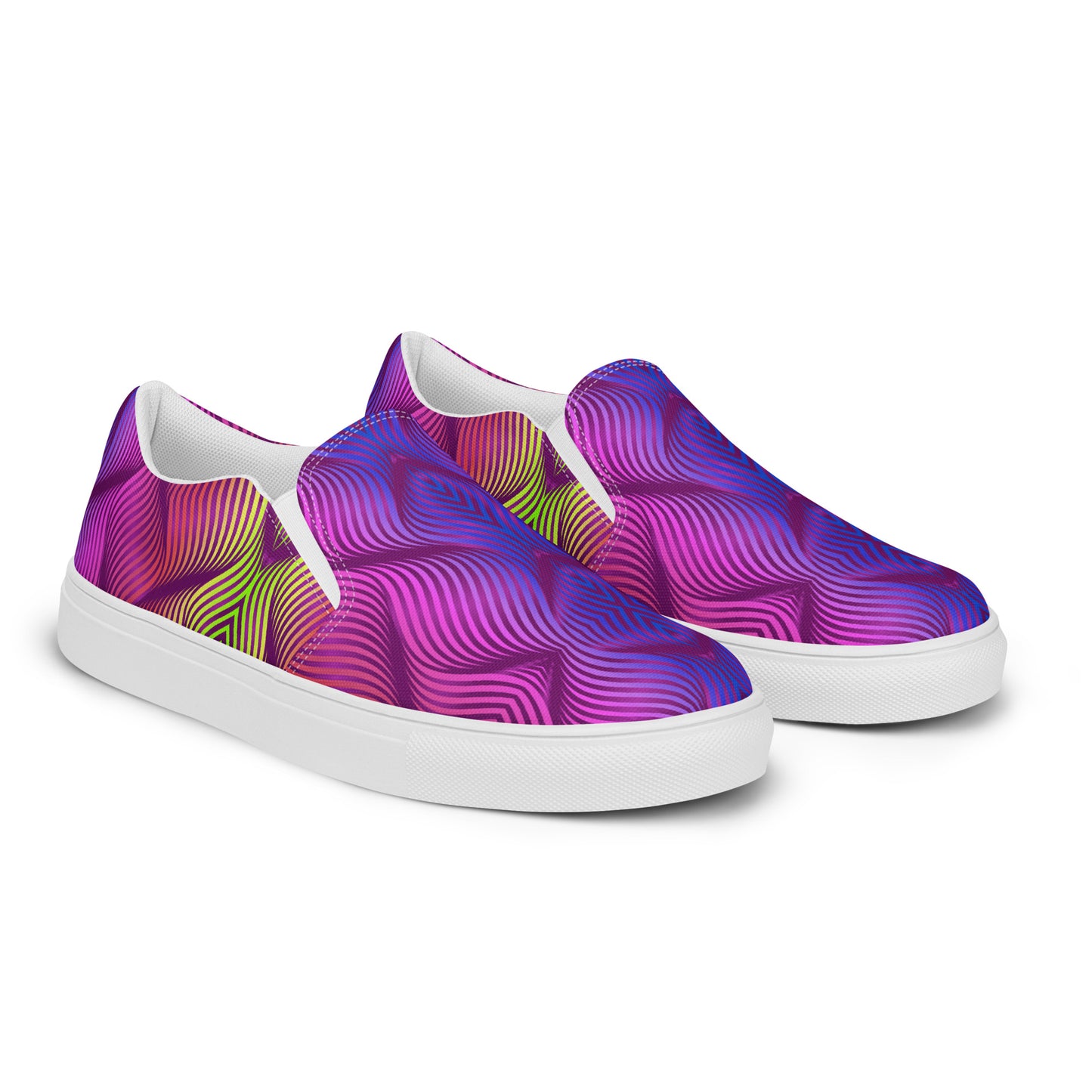 GeoMetro | Women’s Slip-on Canvas Shoes | Skater Purple