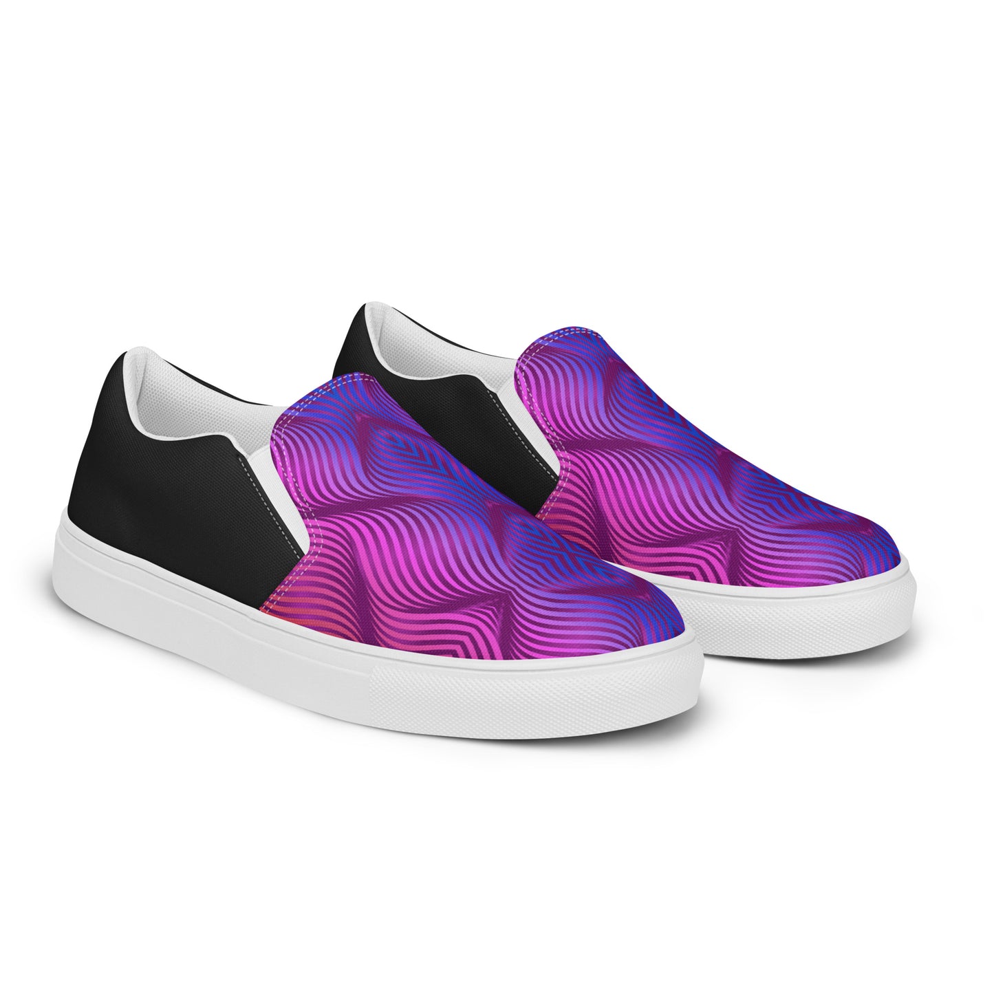 GeoMetro | Women’s Slip-on Canvas Shoes | Skater Purple Halftone