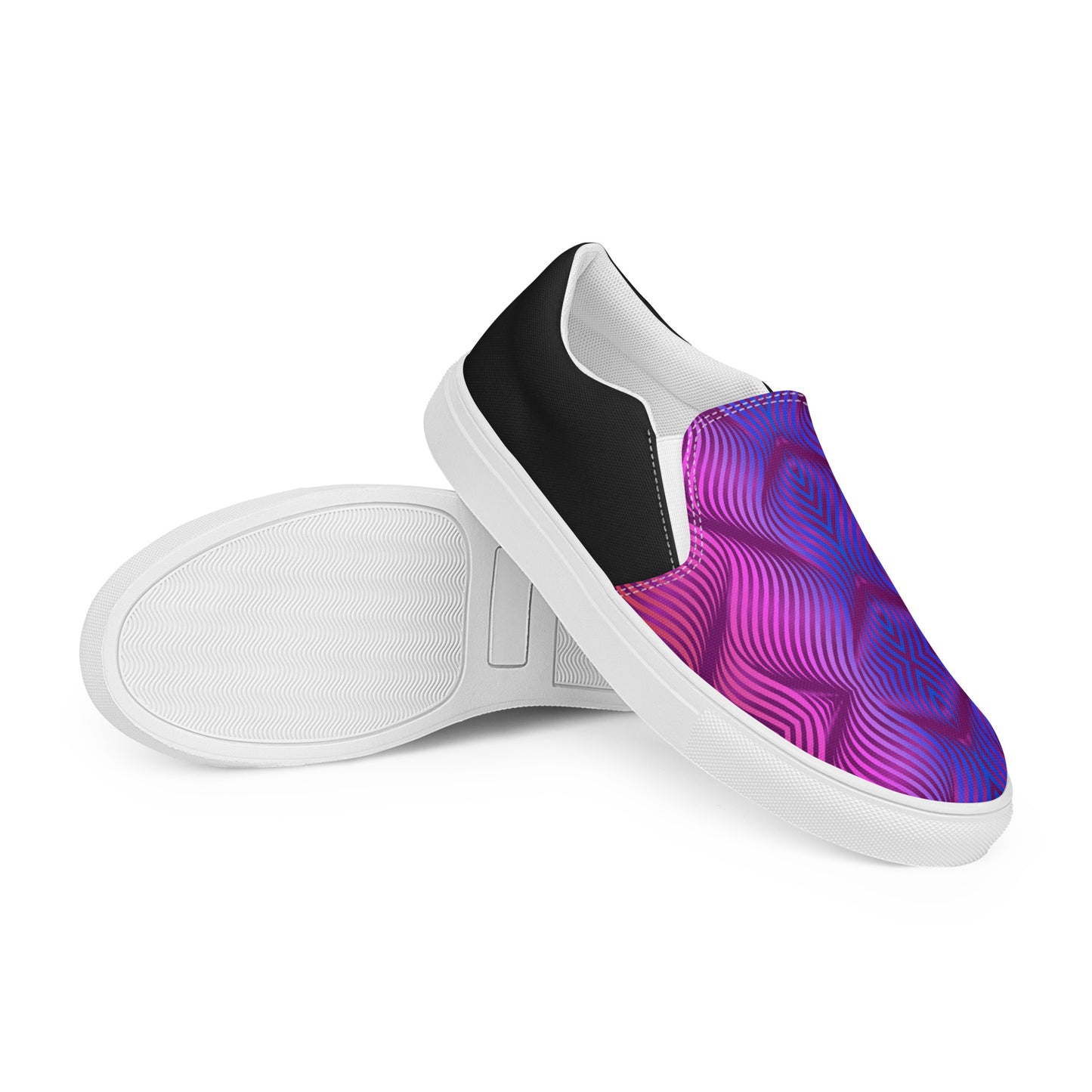 GeoMetro | Women’s Slip-on Canvas Shoes | Skater Purple Halftone