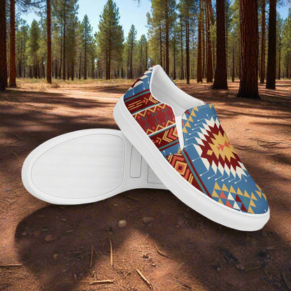 Women’s Southwest Print, Slip-on Canvas Shoes, Native American, Geometric Pattern, Veyo