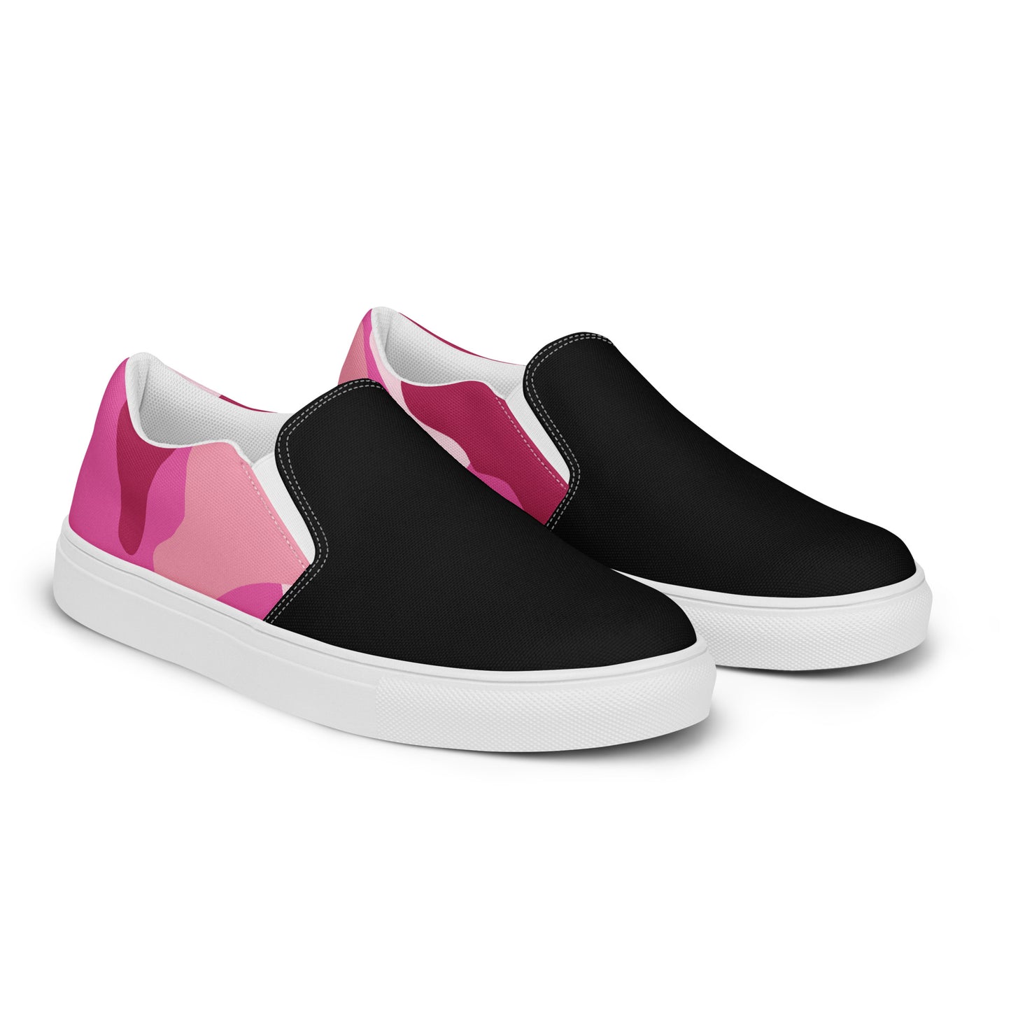 GeoMetro | Women’s Slip-on Canvas Shoes | Pink Camo 2Tone