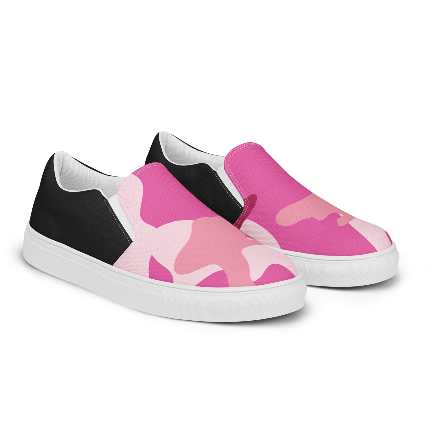 GeoMetro | Women’s Slip-on Canvas Shoes | Pink Camo Halftone