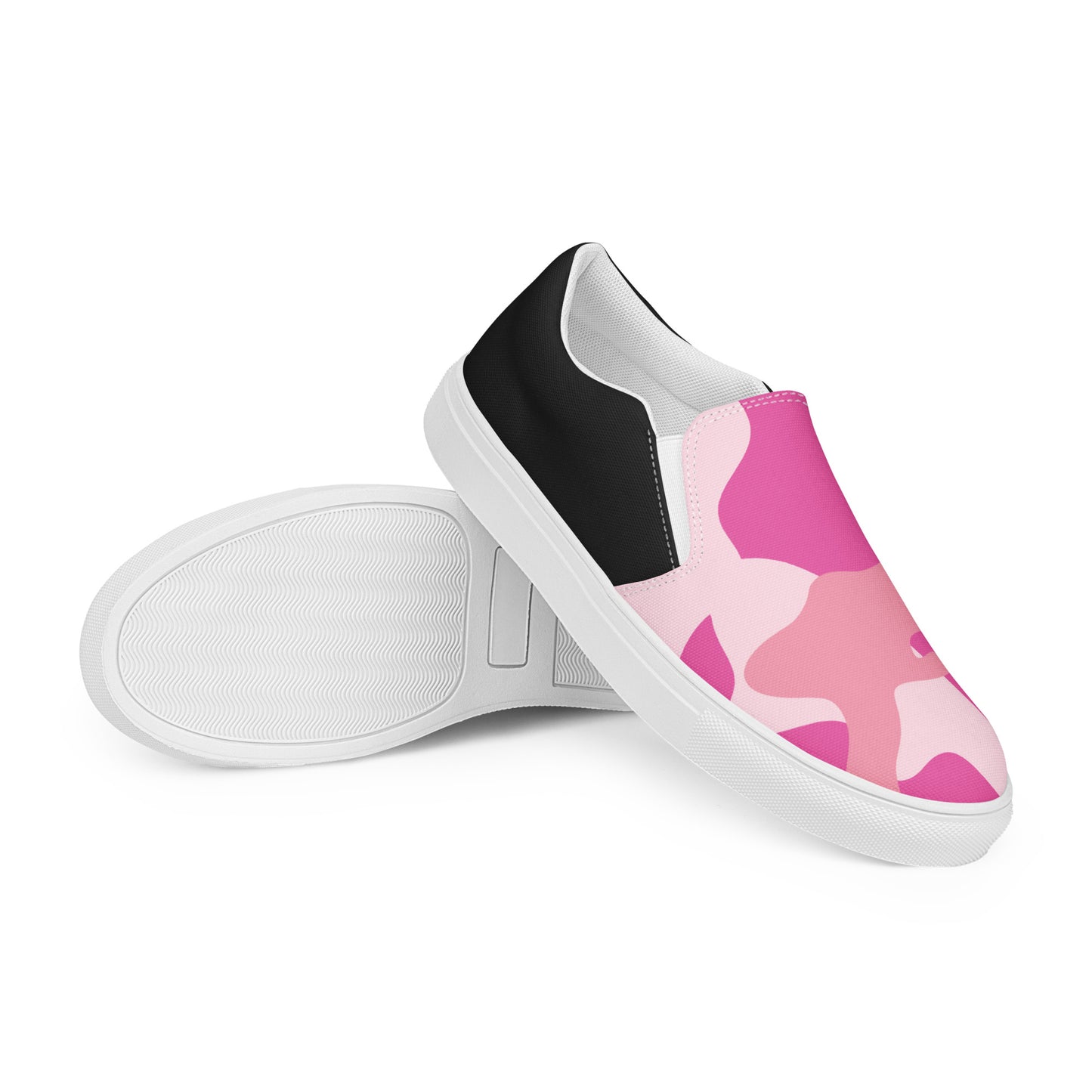 GeoMetro | Women’s Slip-on Canvas Shoes | Pink Camo Halftone