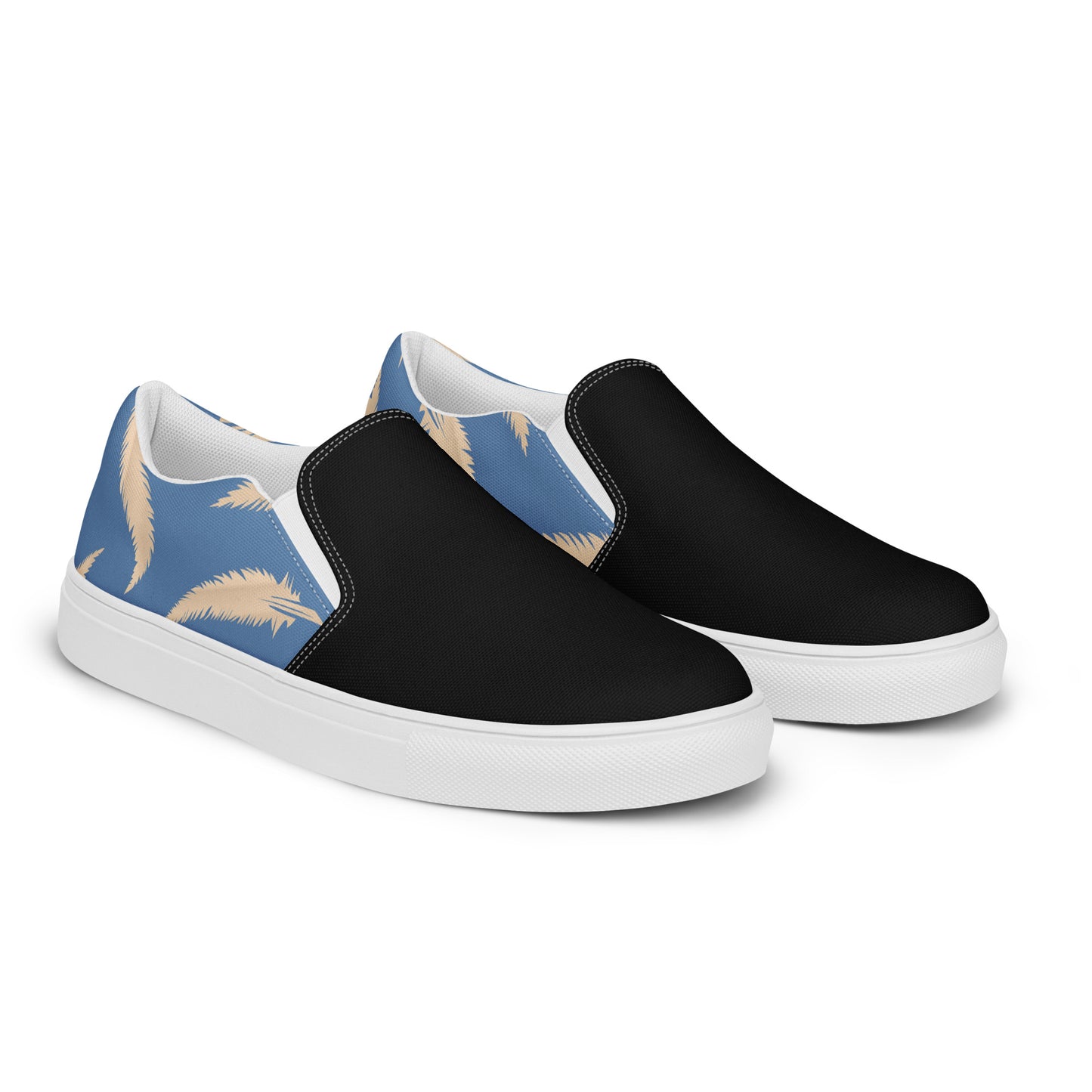 Eden Garden | Women’s Slip-on Canvas Shoes | Blue Feather 2Tone