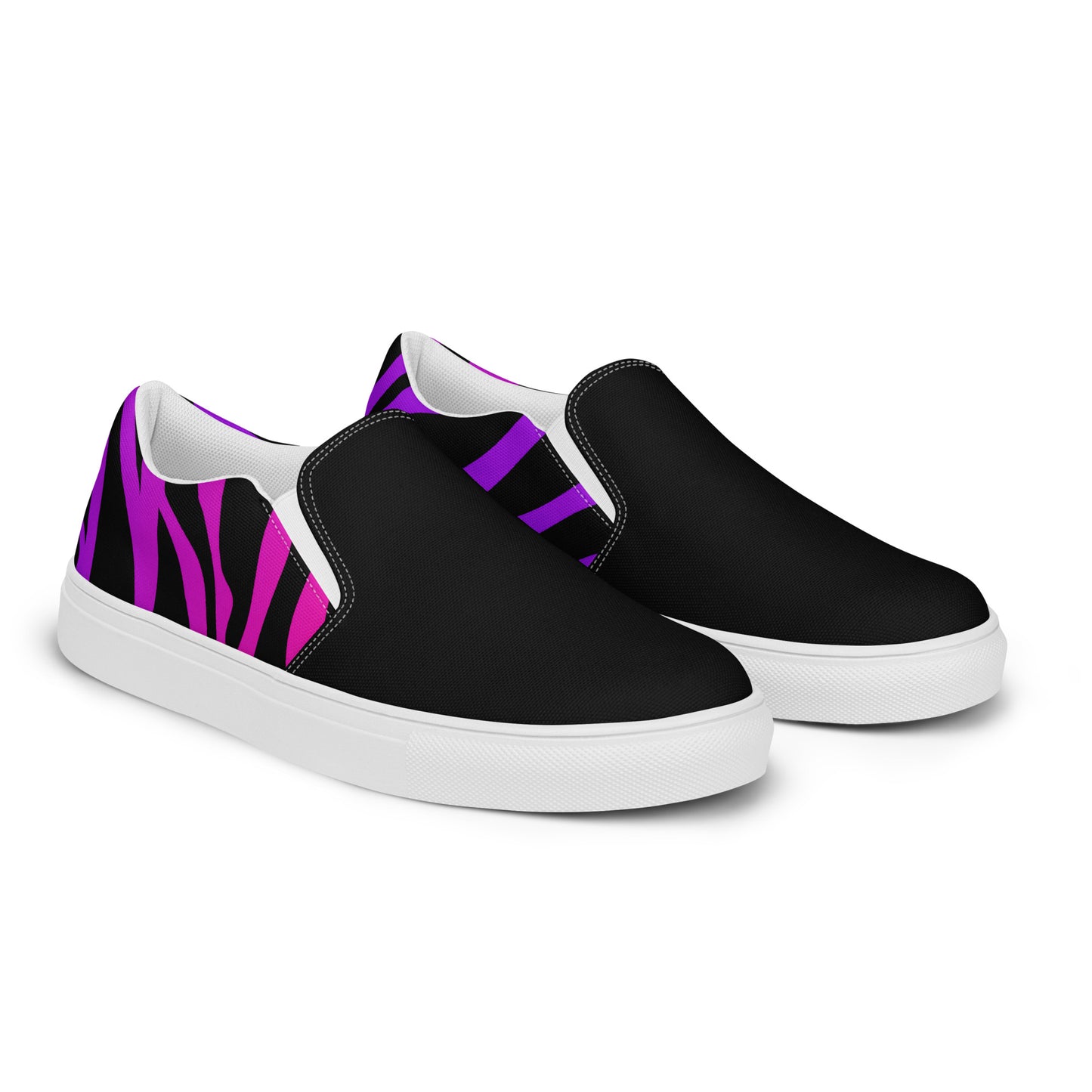 Eden Garden | Women’s Slip-on Canvas Shoes | Purple Zebra 2Tone