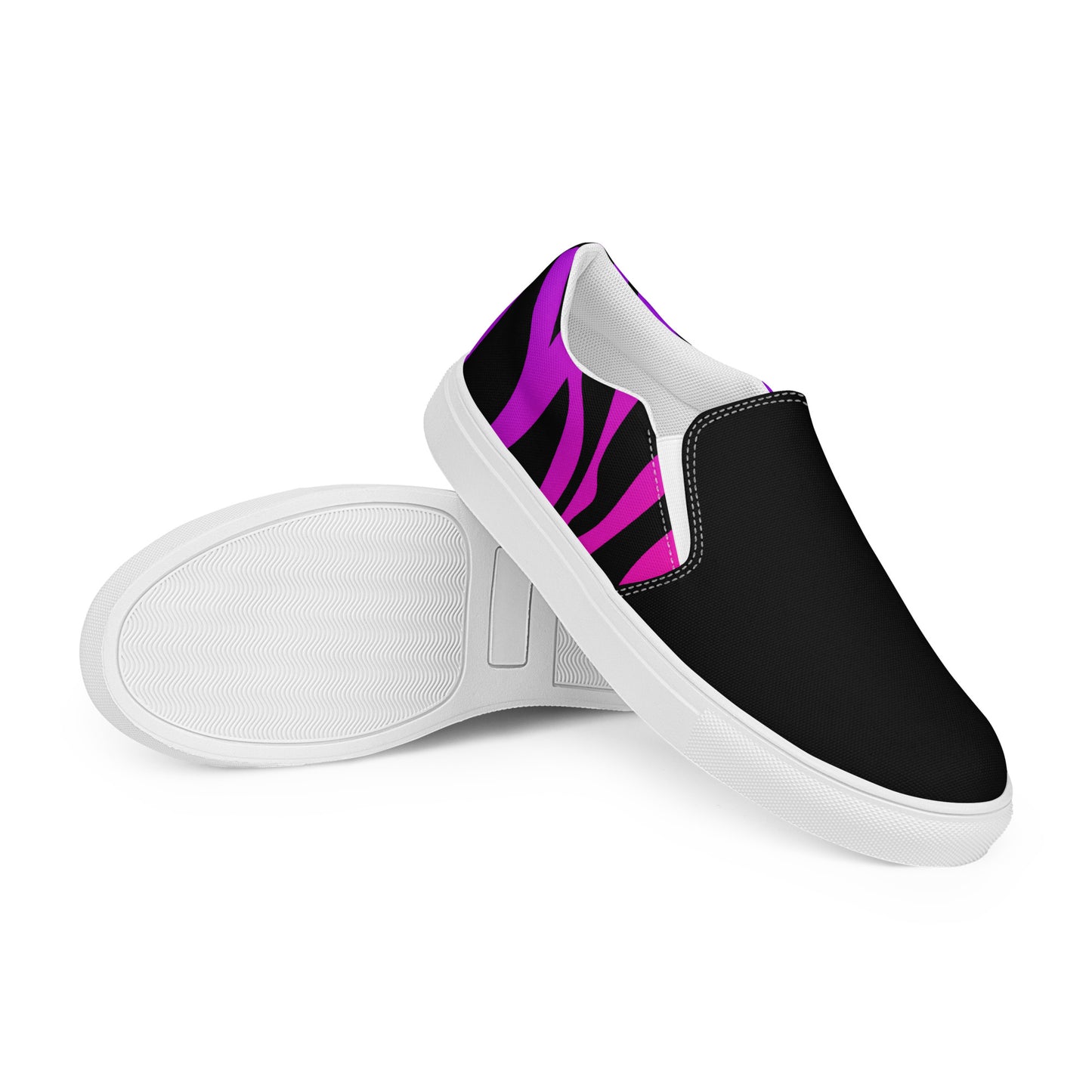 Eden Garden | Women’s Slip-on Canvas Shoes | Purple Zebra 2Tone