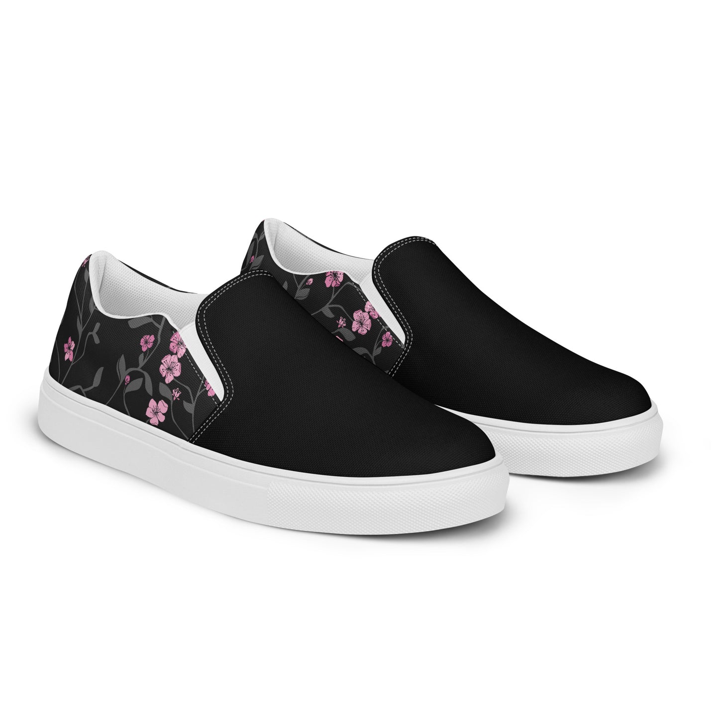 Eden Garden | Women’s Slip-on Canvas Shoes | Black Cherry 2Tone