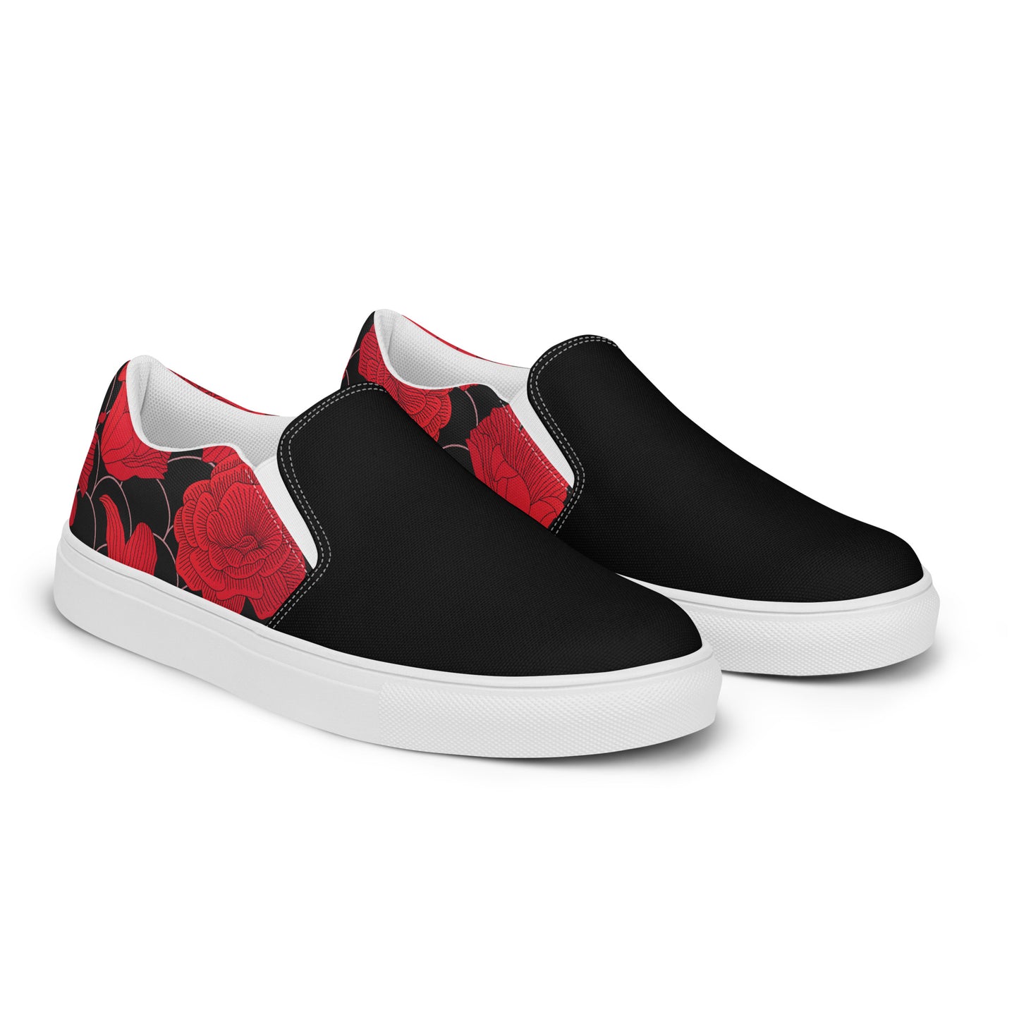 Eden Garden | Women’s Slip-on Canvas Shoes | Red Lily 2Tone