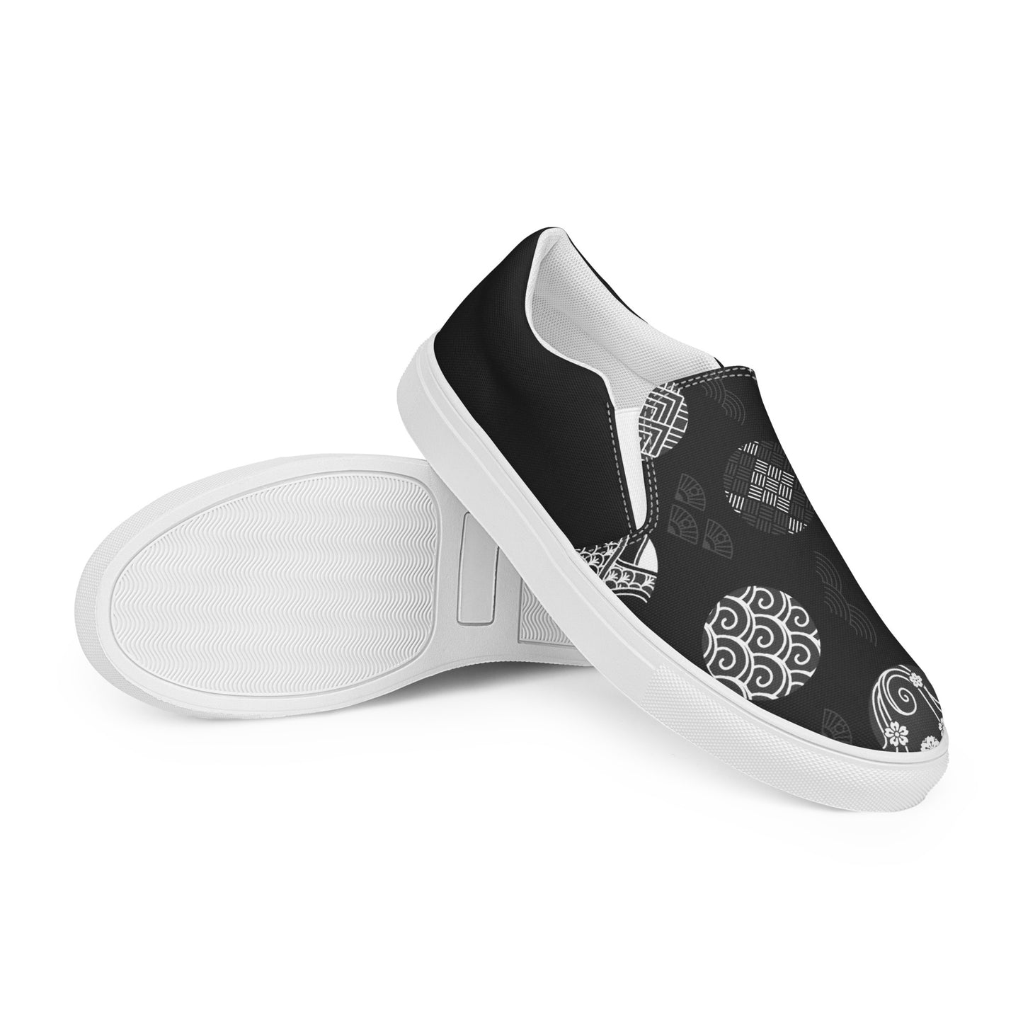 Silk Road | Women’s Slip-on Canvas Shoes | Black Seals Halftone