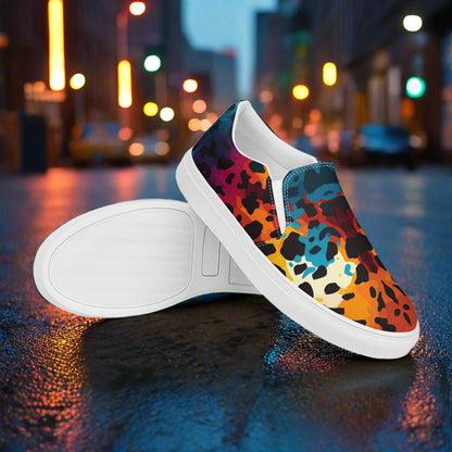 Women’s Custom Slip-on Canvas Shoes Cheetah Rave Animal Print