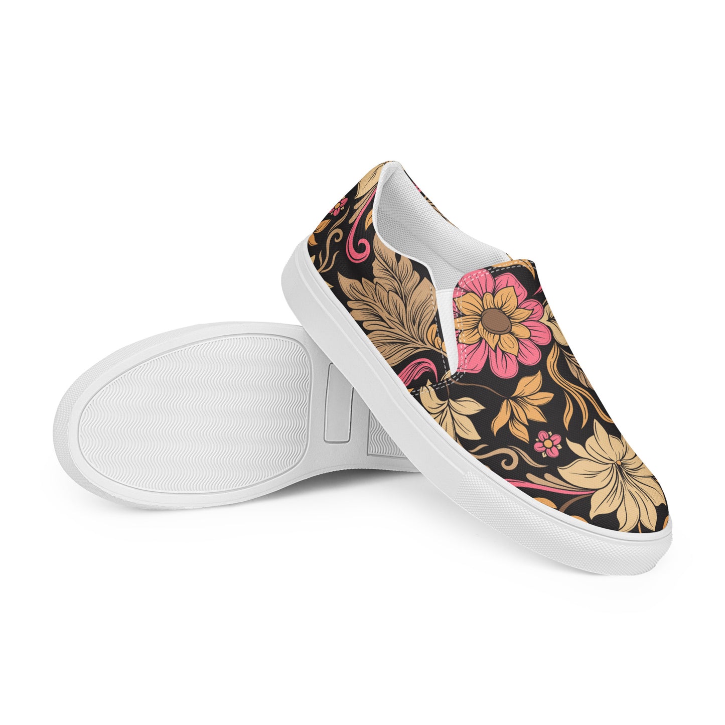 Eden Garden | Women’s Slip-on Canvas Shoes | Retro Flower