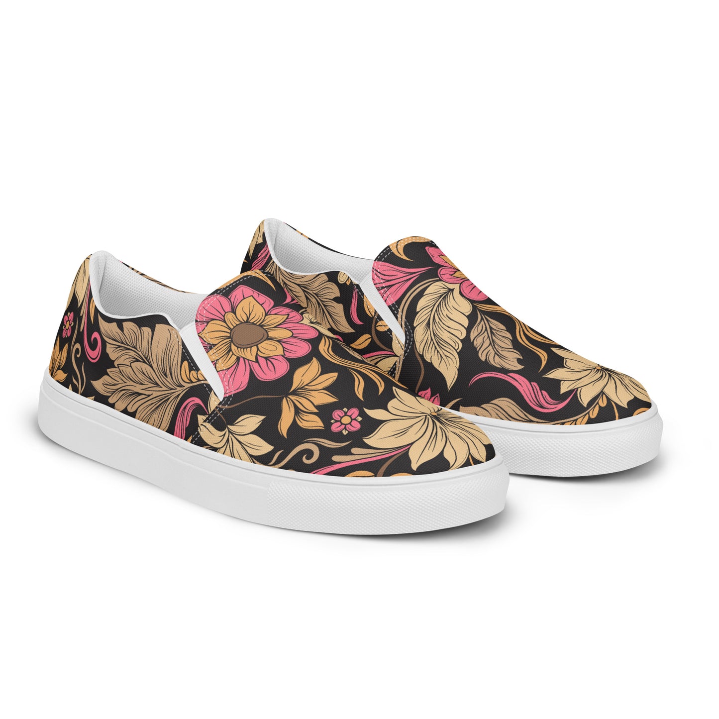 Eden Garden | Women’s Slip-on Canvas Shoes | Retro Flower