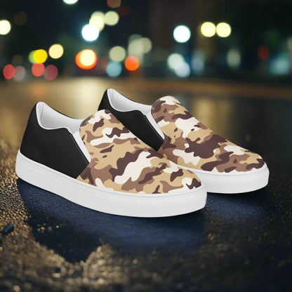 Women’s Slip-On Canvas Shoes Desert Camo Halftone