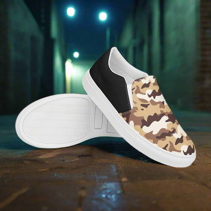 Women’s Slip-On Canvas Shoes Desert Camo Halftone