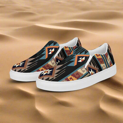 Southwest Pattern Women’s Custom Slip-on Shoes, Native American Geometric Pattern