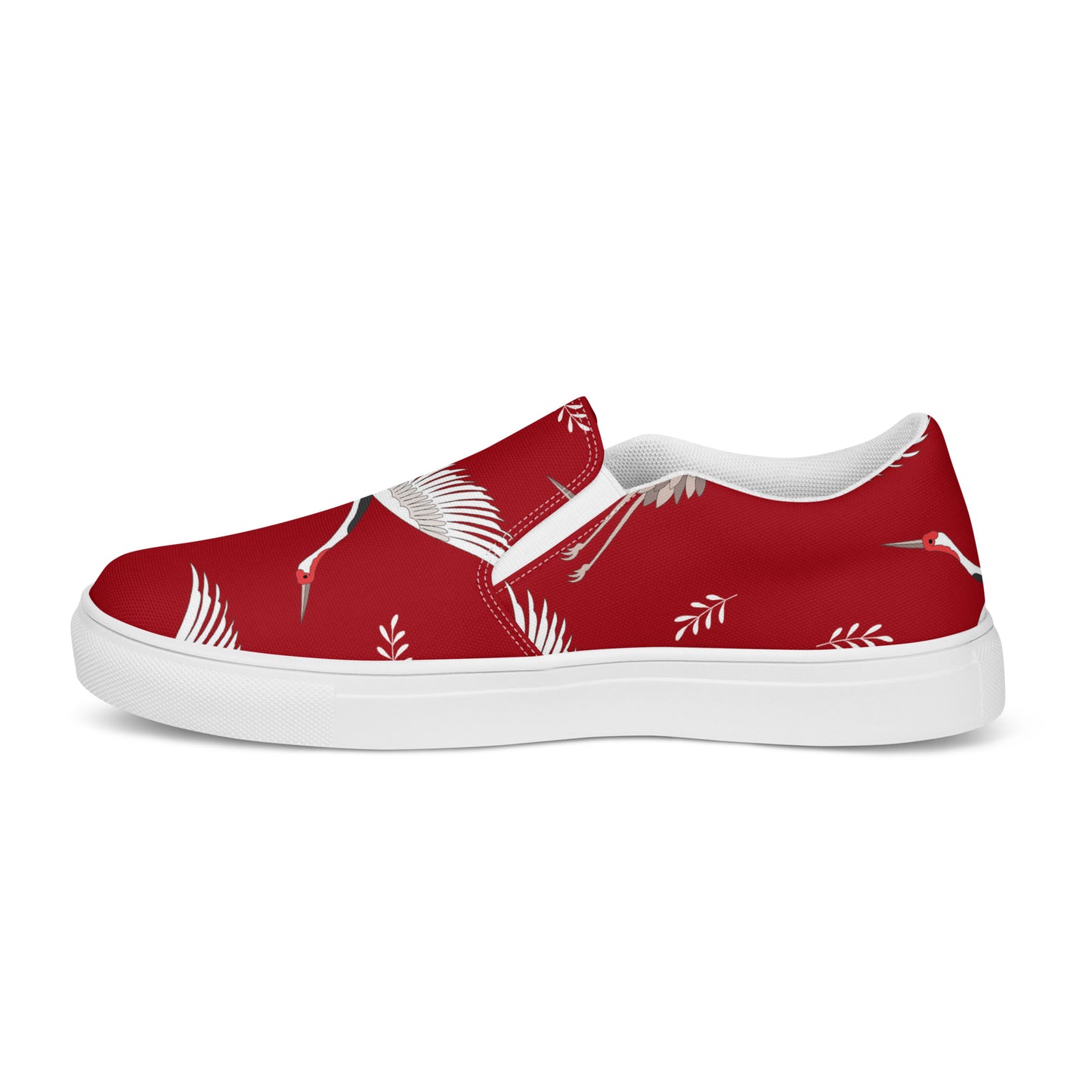 Silk Road | Women’s Slip-on Canvas Shoes | Red Crane